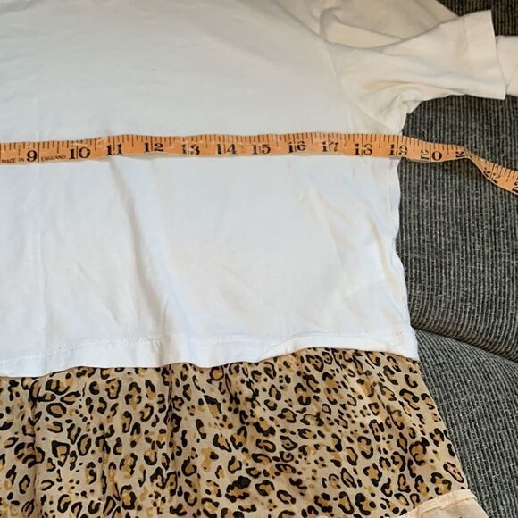 Twinset Milano tee shirt multi print ruffle hem sz small - Picture 7 of 10